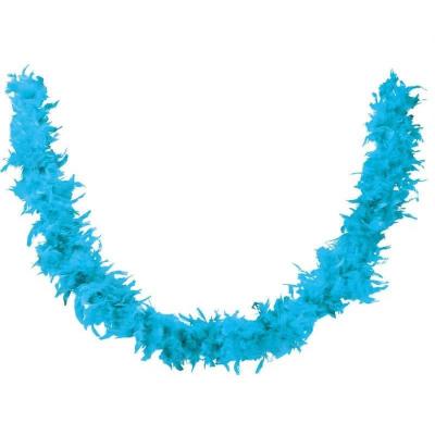 Accessoire de deguisement avec boa en plumes bleu turquoise