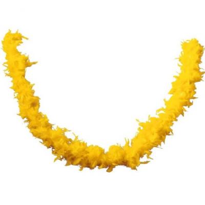 Accessoire de deguisement avec boa en plumes jaune