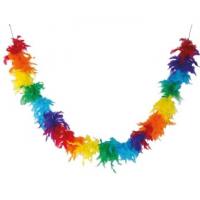 Accessoire de deguisement avec boa en plumes multicolore