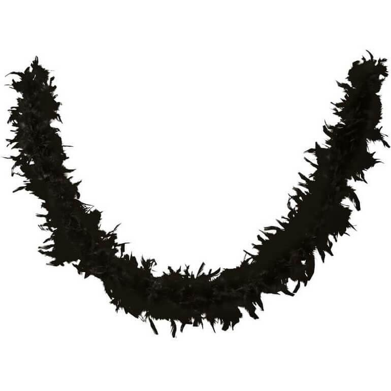 Accessoire de deguisement avec boa en plumes noir