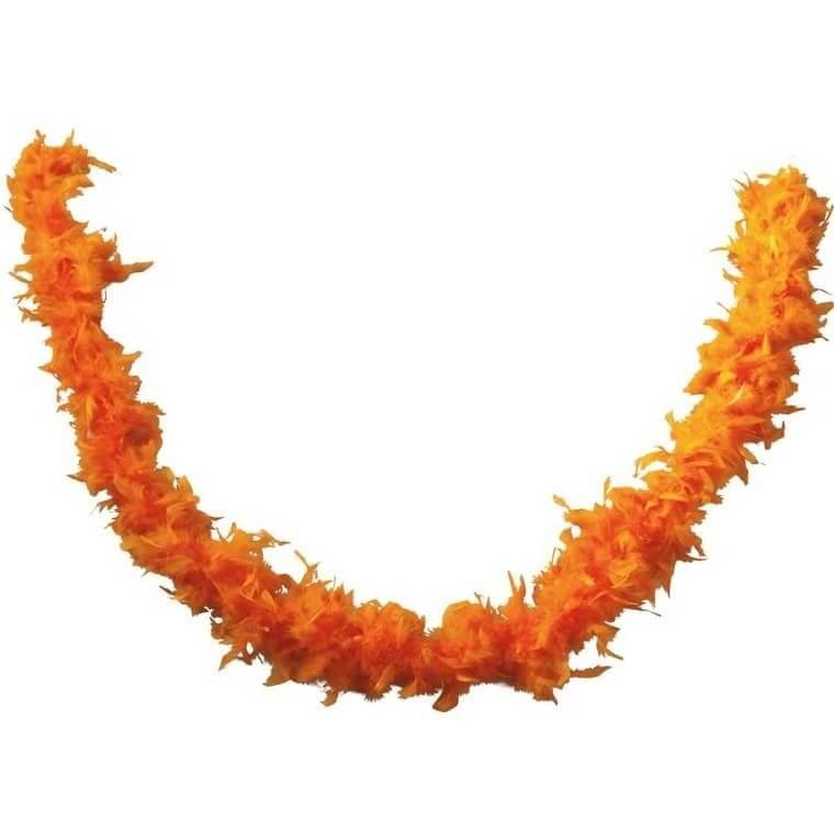 Accessoire de deguisement avec boa en plumes orange