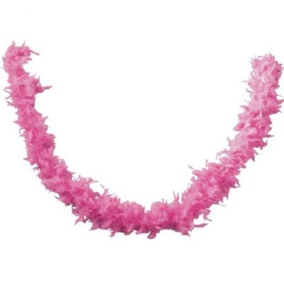 Accessoire de deguisement avec boa en plumes rose