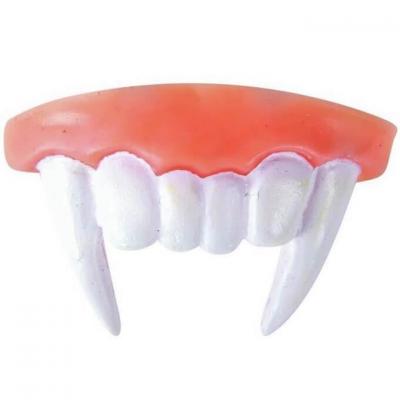 Accessoire de deguisement avec dentier souple de vampire