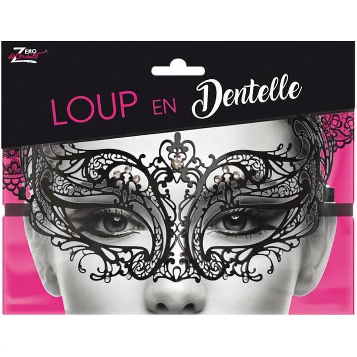 Accessoire de deguisement loup noir en dentelle