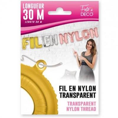 Accessoire décoratif pour fête avec fil nylon transparent de 30 mètres (x1) REF/FNT3