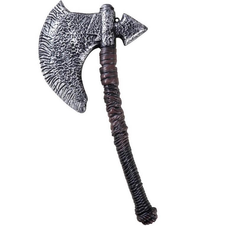 Accessoire deguisement avec hachette medievale factice