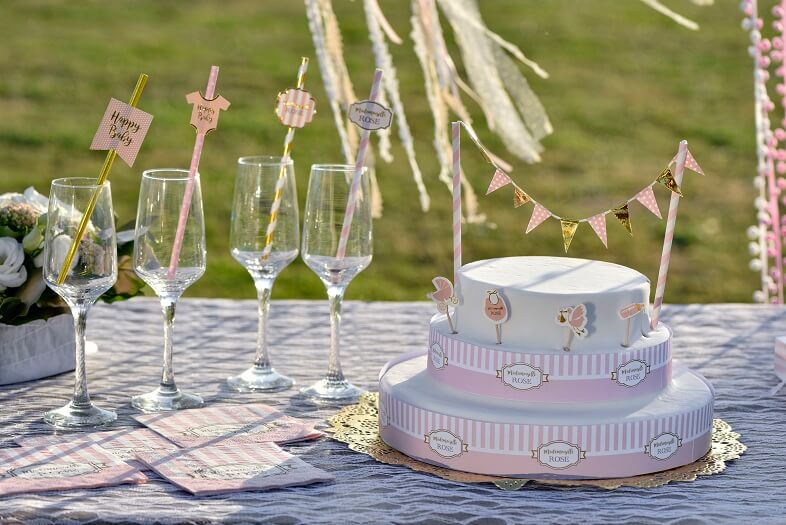 Accessoire gateau fille baby shower