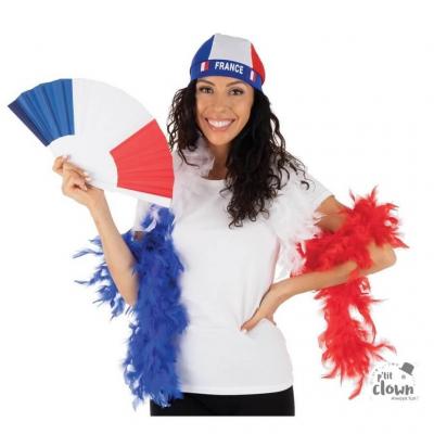 Foulard pour cheveux tricolore france supporters bleu blanc rouge