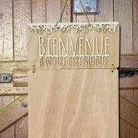 Acm649 pancarte panneau bienvenue en bois