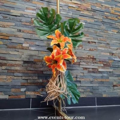 Arche rectangulaire fleur articielle tropicale jungle ile voyage