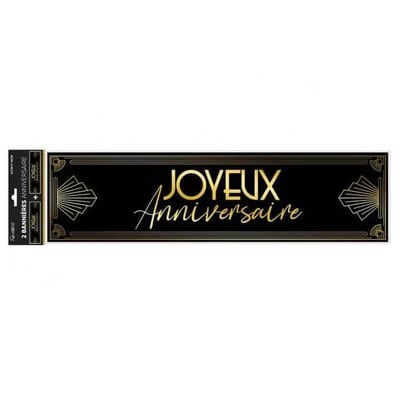 Ardban00 magasin decoration fete anniversaire pas de calais banniere art deco noir dore or