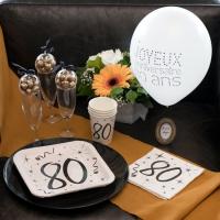 Assiette anniversaire 80ans blanc