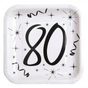 Assiette blanche anniversaire 80ans (x10) REF/5240