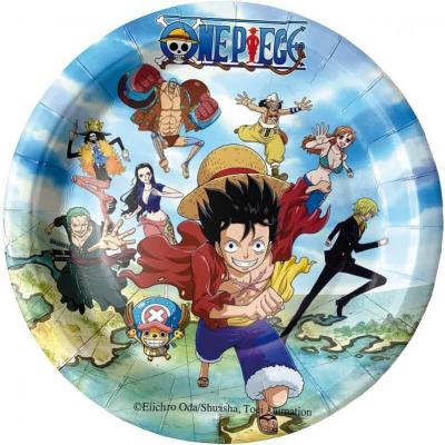 Assiette carton anniversaire one piece 23cm