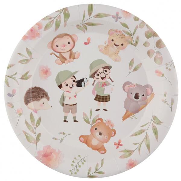 Assiette enfant explorateur avec animaux REF/7569