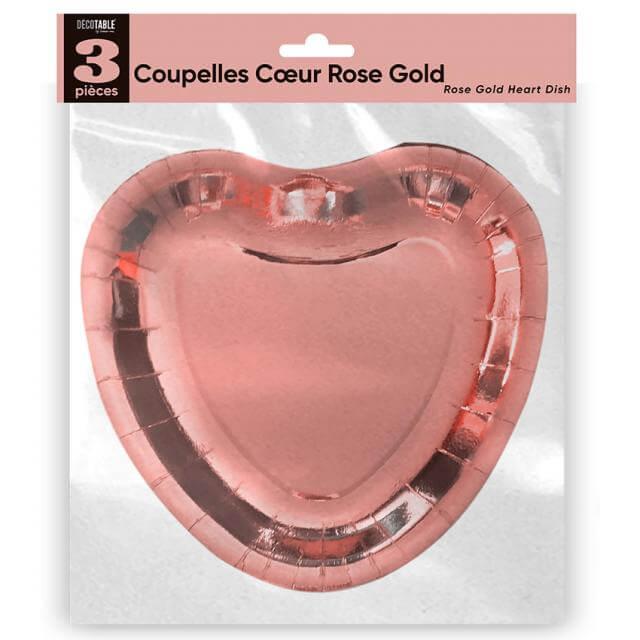 Assiette coupelle mariage coeur rose gold
