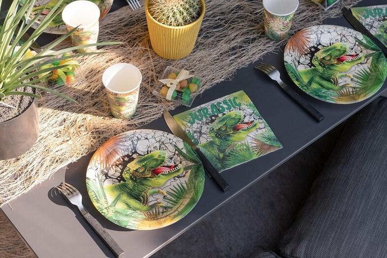 Assiette de table anniversaire dinosaure