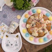 Assiette en carton chat pour anniversaire enfant 