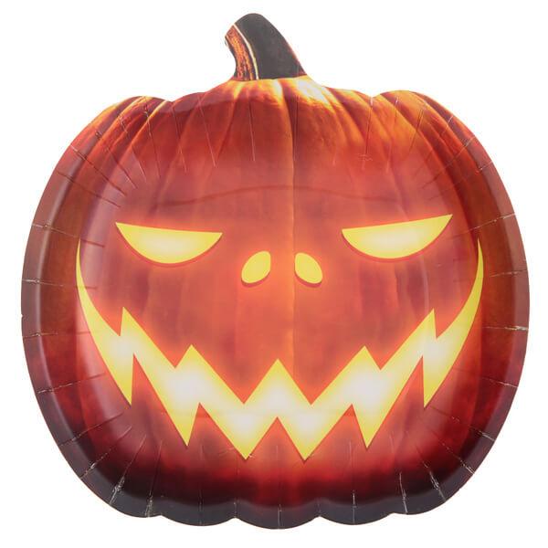 Assiette en carton fete halloween citrouille