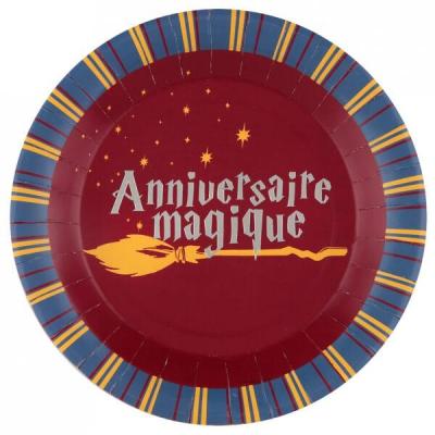 Assiette magie pour anniversaire thème magicien