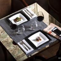 Assiette en plastique reutilisable de 18cm noire