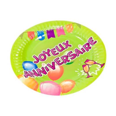 Assiette joyeux anniversaire 18cm
