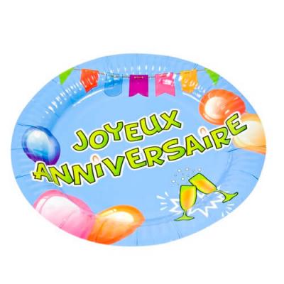 Assiette joyeux anniversaire 23cm