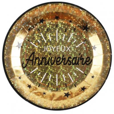 1001decotable - Urne Tirelire Joyeux Anniversaire Noir et Or