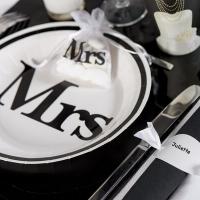 Assiette mariage blanche et noire