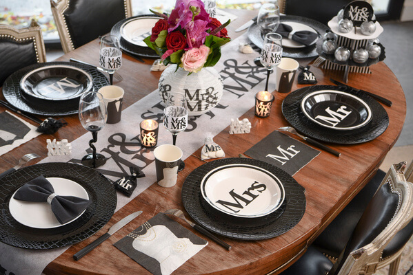 Assiette mariage mr et mrs