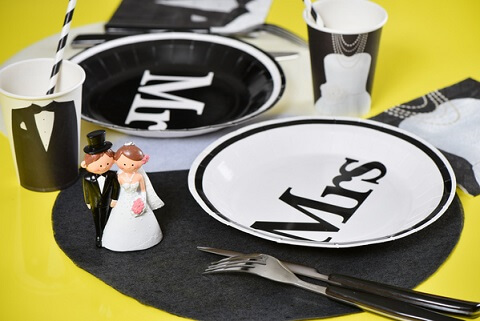Assiette mariage mrs et mr