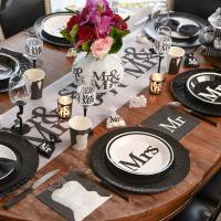 Assiette mariage noire et blanche