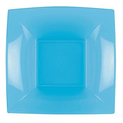 Assiette plastique creuse 18cm bleu turquoise