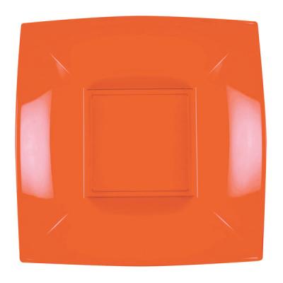 Assiette plastique creuse 18cm orange