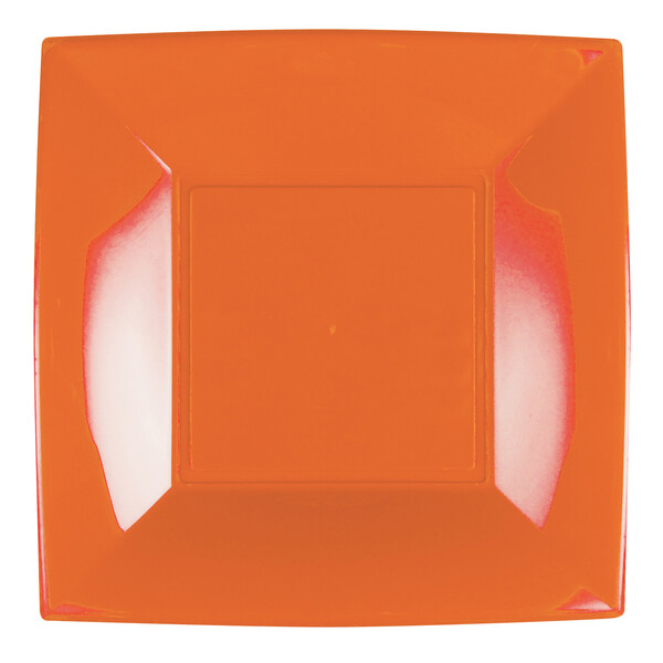 Assiette plate plastique 23cm orange