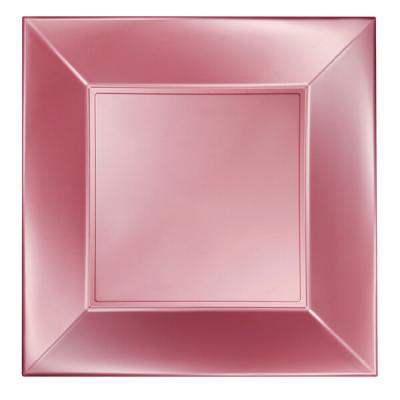 Assiette plate plastique 23cm peche perle