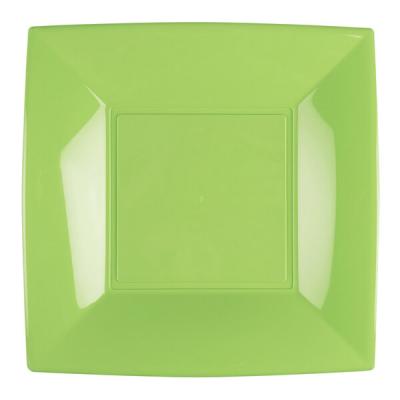 Assiette plate plastique 23cm vert anis