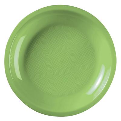 Assiette plate et ronde vert anis incassable 22cm (x10) REF/52750