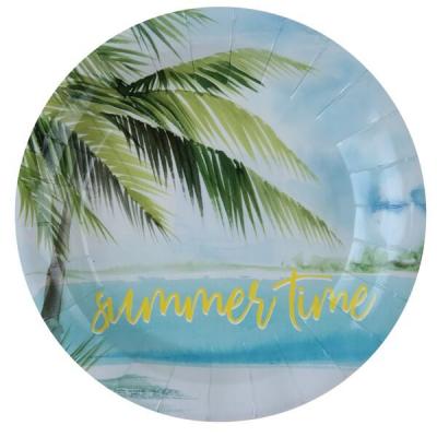 Assiette tropicale summer time (x10) REF/6308