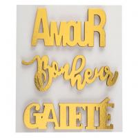 Autocollant amour bonheur gaiete or