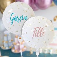 Ba3029 ballon aluminium 45 cm fille garcon gender reveal baby shower