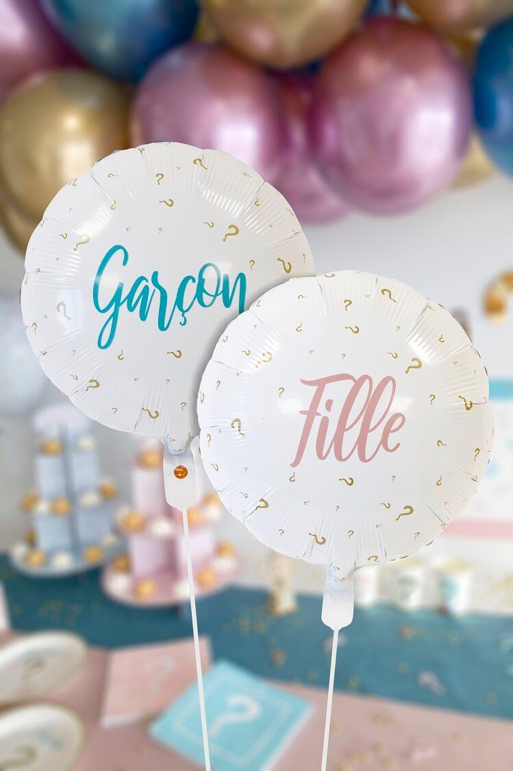Ba3029 ballon aluminium 45 cm fille garcon gender reveal baby shower
