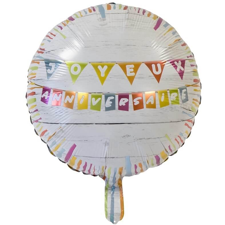 Ballon Aluminium Anniversaire 46 cm multicolore