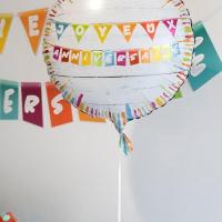 Ba3030 decoration ballon aluminium joyeux anniversaire multicolore