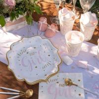 Baby shower avec assiette rose et or