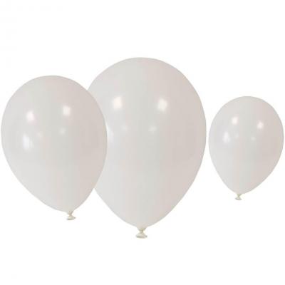24 Ballons en latex Blanc avec 3 tailles assortis REF/BAL255 (Pour réalisation guirlande organique)