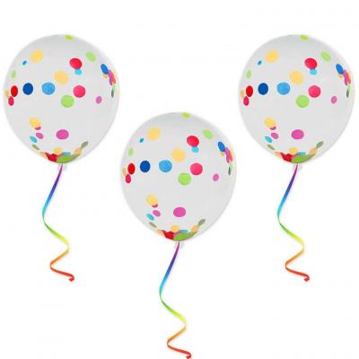 Balctm ballon en latex avec confettis multicolore en papier