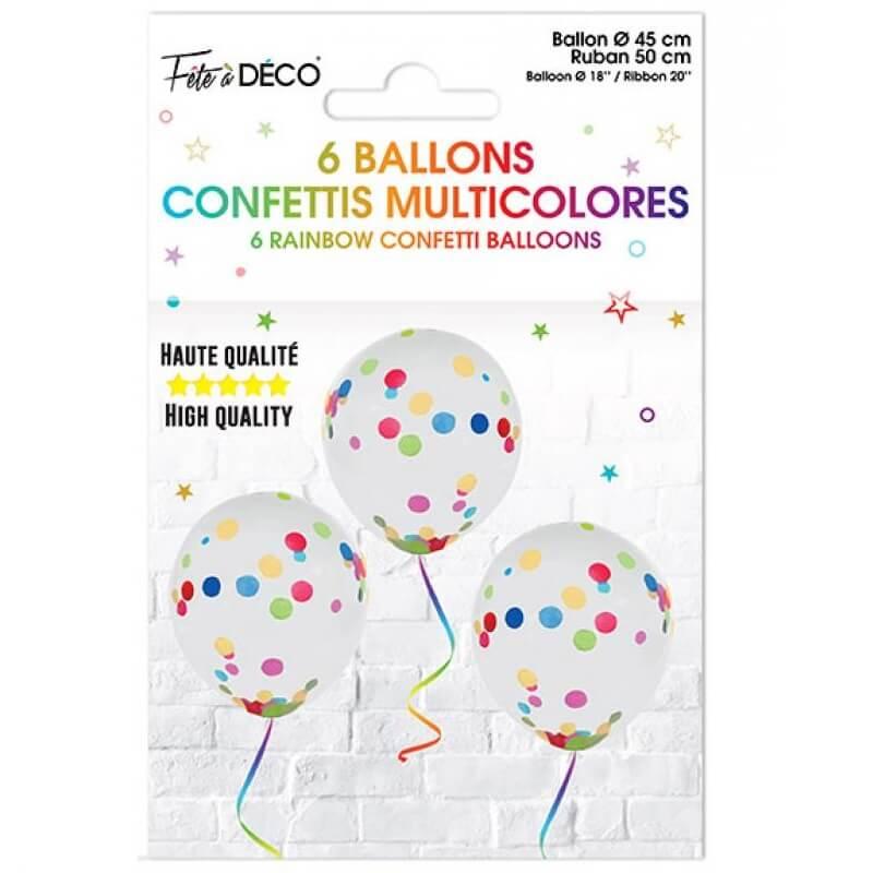 Ballon anniversaire 20 ans Rainbow Confetti 45 cm