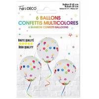 Balctm ballon en latex avec confettis multicolore papier