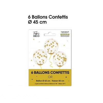 Balctor boutique pas de calais decoration ballon latex transparent confettis dore or